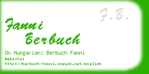 fanni berbuch business card
